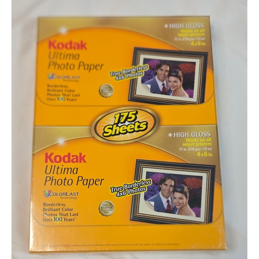 Kodak Inkjet Photo Paper Ultima Ultra Premium 4" x 6" High Gloss 175 Sheets
